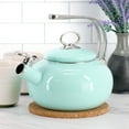 thumbnail image 5 of Martha Stewart Everyday 1.5 Quart Enamel on Steel Tea Kettle in Martha Blue, 5 of 5