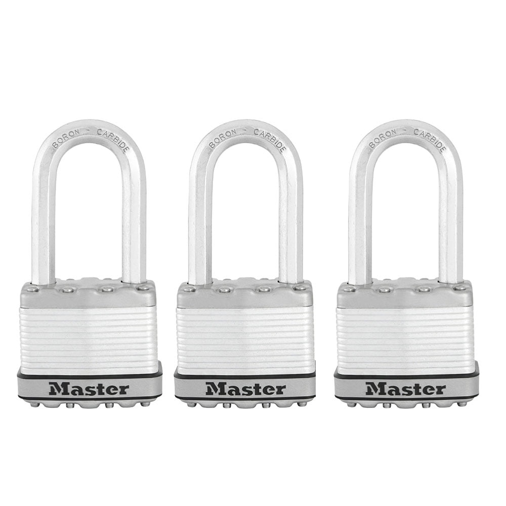 Cylindrical Secure w/ Key Master Lock Weather Sealed Boron Carbide Shackle 