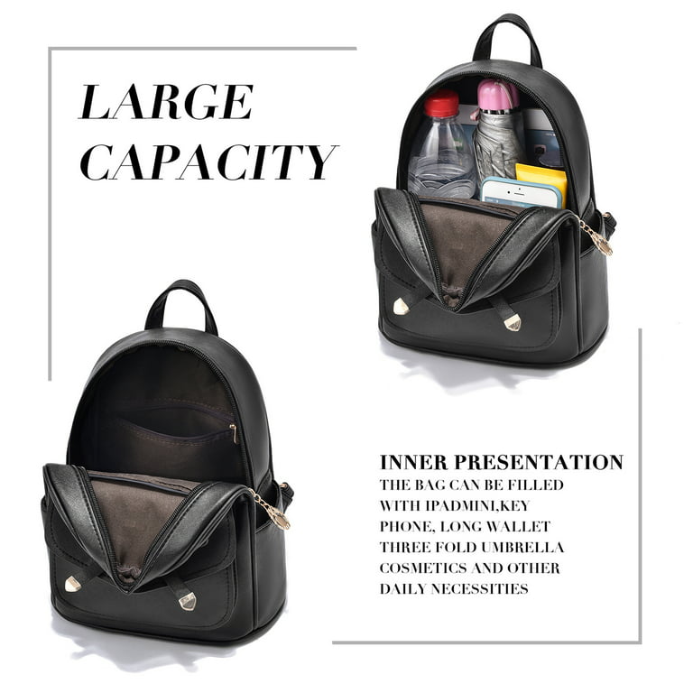 Mini Backpack Women PU Leather Shoulder Bag Girls Multi-Function Small  Bag-pack