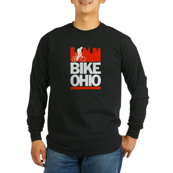 CafePress - Bike Ohio Long Sleeve T Shirt - Long Sleeve Dark T-Shirt