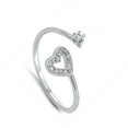 thumbnail image 4 of Women's Open Heart Clear CZ Promise Ring 925 Sterling Silver Band White Jewelry Female Size 9, 4 of 4