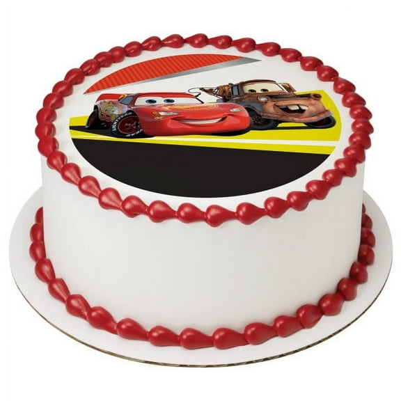 Lightning McQueen & Mater Edible Frosting Photo Cake Image #27791