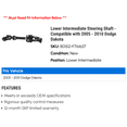 thumbnail image 2 of Lower Intermediate Steering Shaft - Compatible with 2005 - 2010 Dodge Dakota 2006 2007 2008 2009, 2 of 2