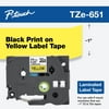 Brother TZe Standard Adhesive Laminated Labeling Tape 1w Black on Yellow TZE651