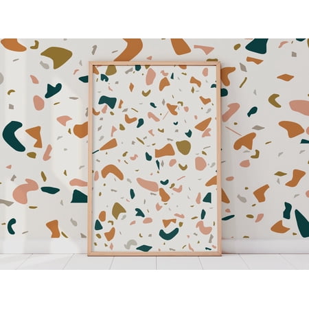 Abstract Terrazzo Posterboho Wall Decor Earth Tone Art Terrrazo Poster New Home Modern Apartrment Poster, Unframed Poster Size 8x12