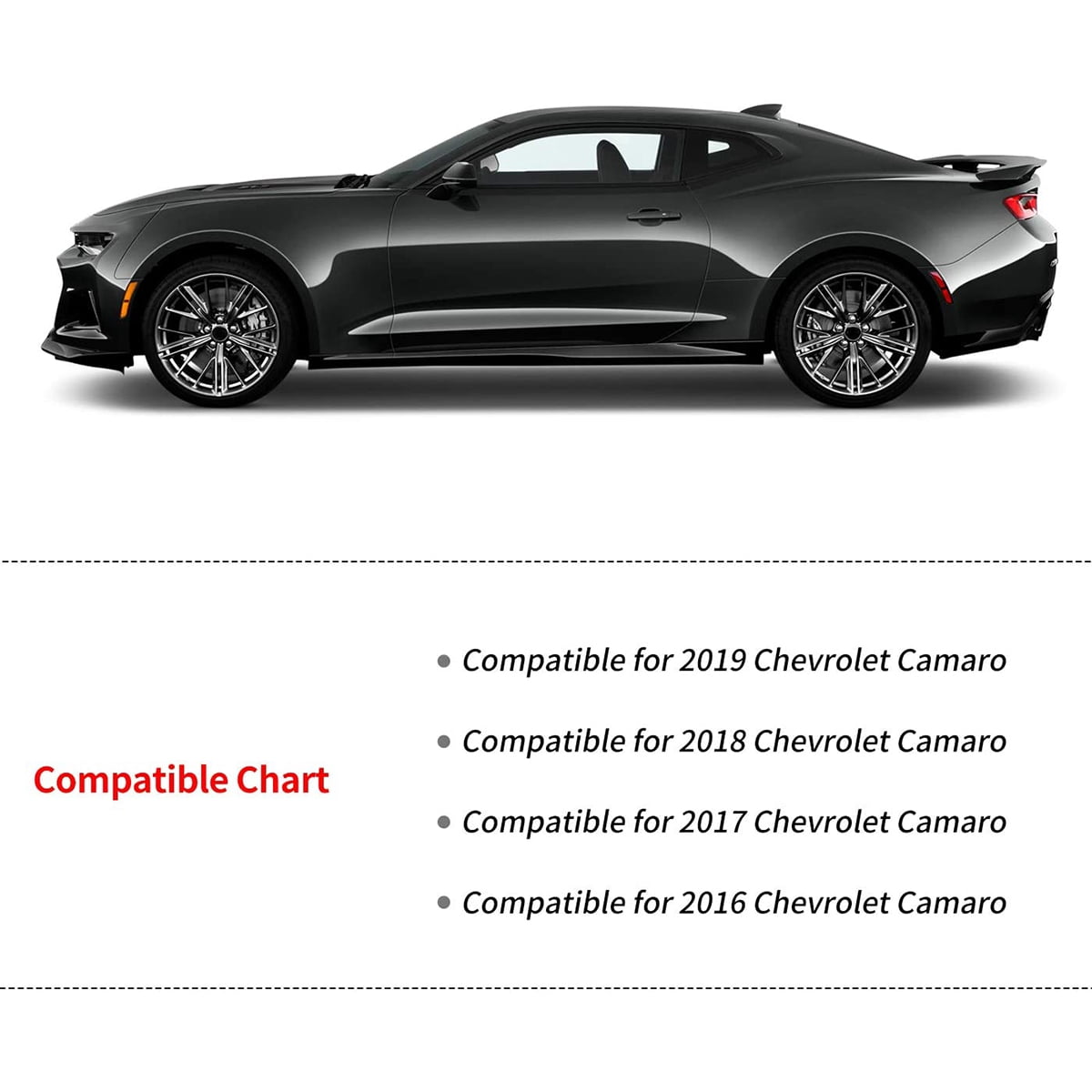 RVNI 3D Front and Rear 4 pieces Floor Mats for 2016-2023 Chevrolet Camaro, All-Weather Protection