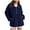 A-Navy, variant on Women Winter Fleece Jackets Solid Lapel Zip Up Coats Long Sleeve Fuzzy Teddy Jacket Teen Girl Thermal Outerwear Pockets