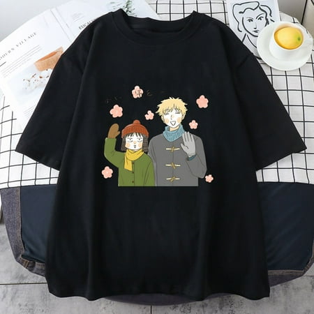 

JHPKJSkip and Loafer T Shirts Female/Male Youth Campus Cartoon Manga/Comic T-shirts 100% Cotton Tshirts Slight Strech Sense of Design