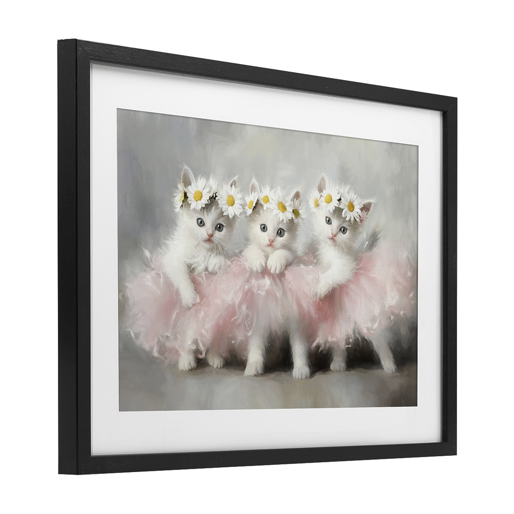 Stupell Industries Dancing Kittens in Tutus Black Framed Print Under Glass, design by Tina LeCour