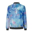 thumbnail image 3 of MKLEKYY Veste en Jean pour Femmes Veste Cardigan Décontractée à Imprimé Complet avec Fermeture Éclair Légère Mode Extérieure, 3 of 4