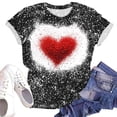 thumbnail image 4 of mihongmao Valentine Shirts for Women Plus Size Women Round Neck Print Casual Print Short Sleeved Short Sleeved Round Neck Top/shirt Black S, 4 of 7