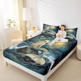 thumbnail image 4 of Castle Fairy Sea Mermaid 4-Piece Full Size Sheets,Ocean Princess Bed Sheets,Oil Painting Lightweight Sheet Sets,Microfiber Girls Bedroom Decor, 4 of 7