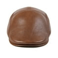 thumbnail image 2 of Men Beret Flat Cap Irish Newsboy Cowskin Genuine Leather Autumn Winter Warm British Adjustable Ivy Male Hat ,Fashion, 2 of 3