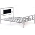 thumbnail image 1 of Hodedah Complete Metal Twin-Size Bed with Headboard-Footboard in Silver Finish, 1 of 5