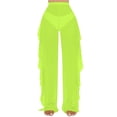thumbnail image 1 of Traje de baño Cover Up Pants Jumppmile de malla transparente con volantes, color verde XL, 1 of 6