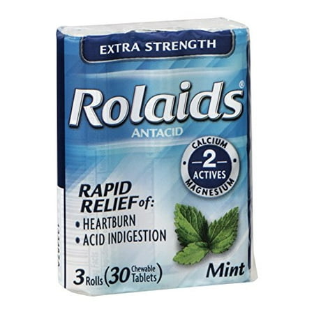 rolaids chewable tablets antacid strength mint extra each