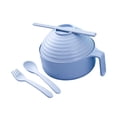 thumbnail image 2 of Tazón de ramen con tapa, olla para ramen, fácil de limpiar, portátil, agarre cómodo, para ensaladas azul, 2 of 9
