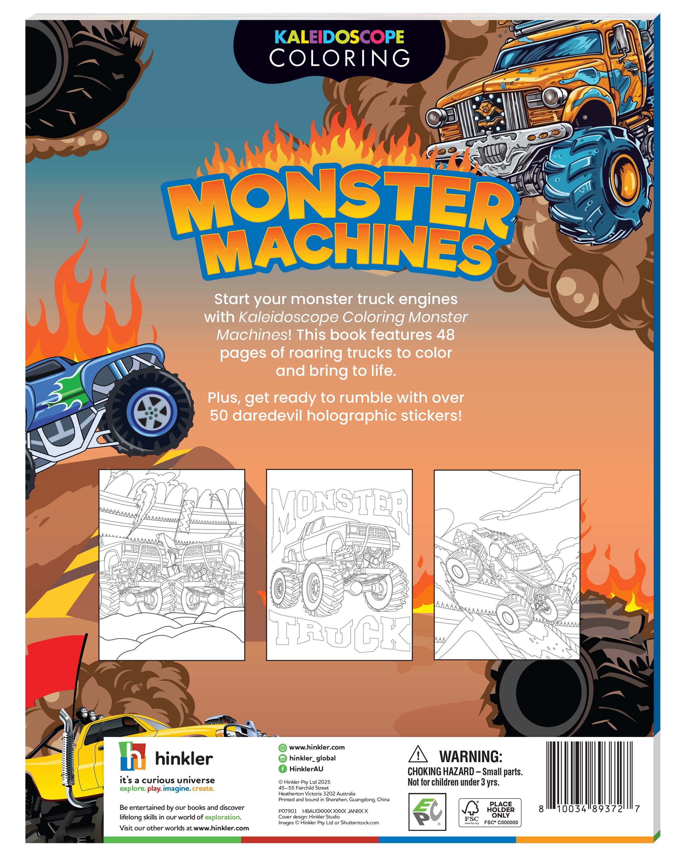 Hinkler Kaleidoscope Monster Machines Activity Book for Kids Ages 6 and up