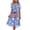 Light Blue, variant on 250 Anniversary USA Women's Patriotic V Neck Wrap Dress with USA Stars and Stripes Print, Short Sleeve Tie Waist Summer Beach Casual Midi Skirt White XXL