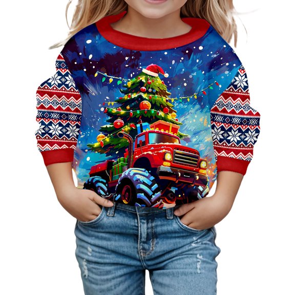 Wxolcjlv Toddler Girls Letter Print Pullover Hoodie Soft Long Sleeve Everyday Wear Top, Sizes 3-14