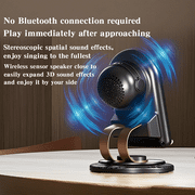 YOUSOKU Induction Speaker, 5-in-1 Cell Phone Stand with Stereo Sound and Wireless Charging, Adjustable Holder for IPhone Android, Tech Gadget Gifts for Men Women