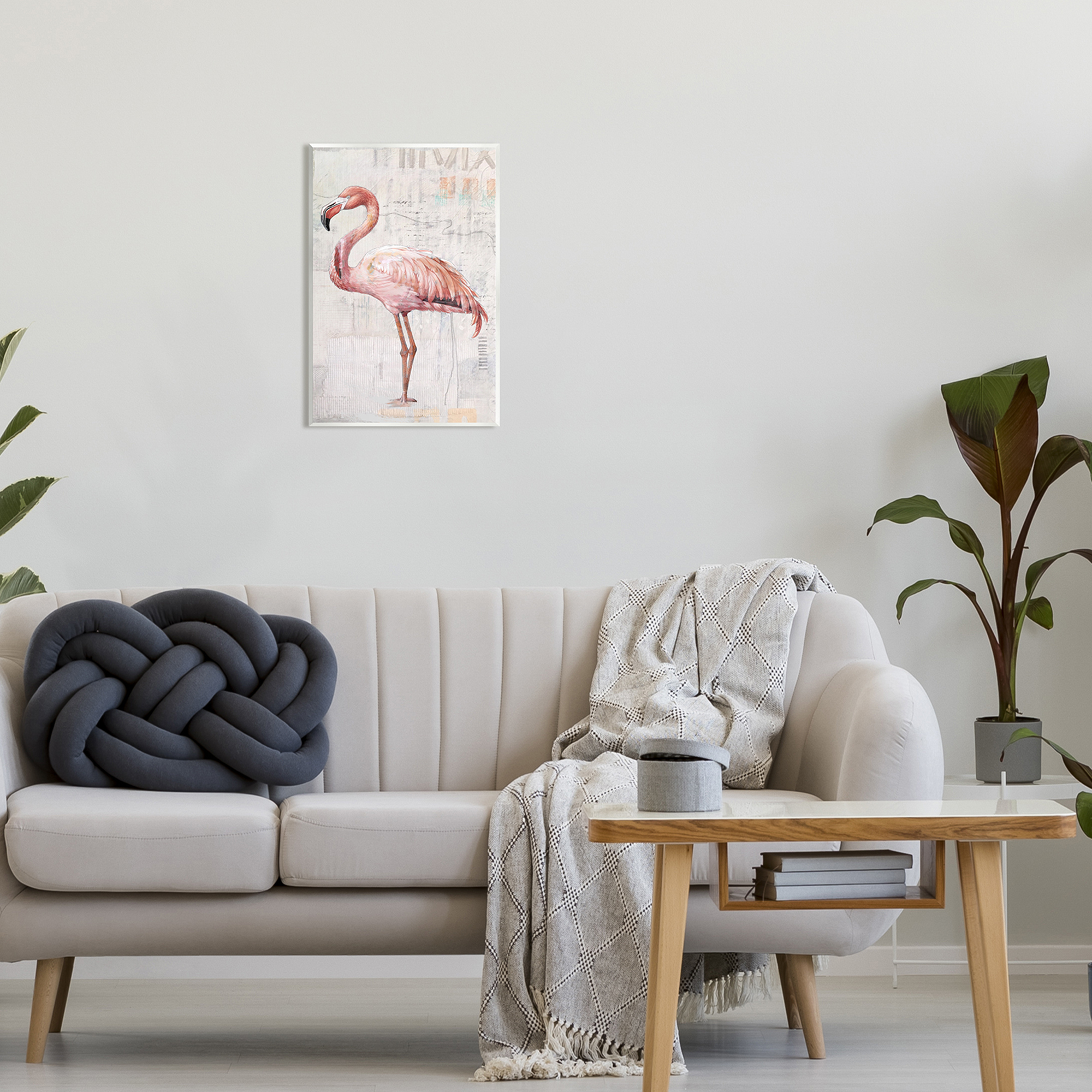 Stupell Industries Flamingo Collage Portrait Animals & Insects Painting Unframed Art Print Wall Art, 13 x 19