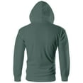 thumbnail image 5 of QHRMKOG Sweatshirt for Men Full-Zip Long Sleeve Big and Tall Hooded Fall Lightweight Loose Fit Fleece Drawstring Oversize Sweaters Strong with Pocket Jacket Dark Green XL-Large, 5 of 8