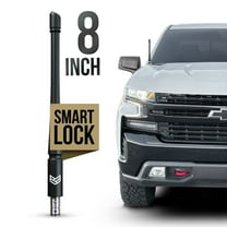 RONIN FACTORY Truck Antenna for Chevy Silverado & GMC Sierra Accessories - Anti Theft - Carwash Safe - Short Replacement Antenna (8 Inch SmartLock)