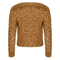 thumbnail image 5 of Ankola Women's Casual Sequin Jacket Long Sleeve Bow Open Front Crop Cargigan Coat Sparkly Glitter Crew Neck Party Tops, 5 of 7