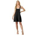 thumbnail image 6 of JWD Women's Rompers summer sleeveless short Jumpsuits Button adjustment with pocket Black L, 6 of 8