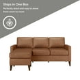thumbnail image 6 of Jianna Faux Leather Reversible Sectional, Saddle Brown, 6 of 18