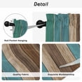 thumbnail image 5 of Teal Blue Brown Kitchen Curtains, Farmhouse Retro Wooden Grain Stripes Light Filtering Window Curtain Panels, 2Pcs Rod Pocket Window Treatments Set for Study Room Bathroom Bedroom 52x54 Inches, 5 of 9