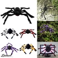 thumbnail image 2 of Spencer 75CM 30" Mini Plush Realistic Black Hairy Spider Haunted House Adjustable Long Feet Halloween Spider Decoration "Black", 2 of 6