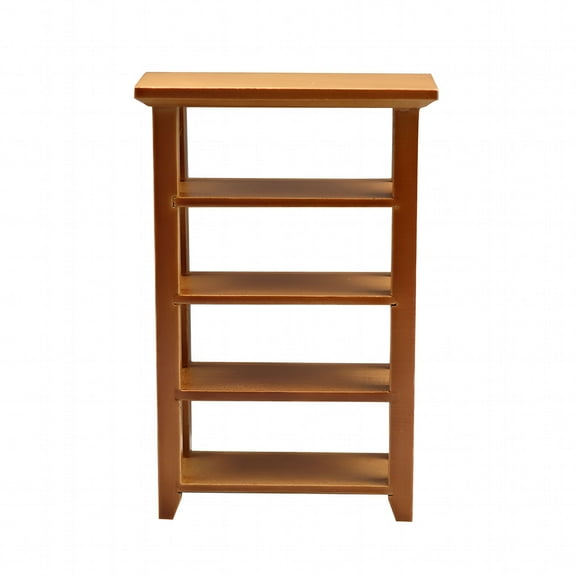 LAMIRO Mini Wooden Bookcase Simulation Book Shelf Mini House Furnishing Supply