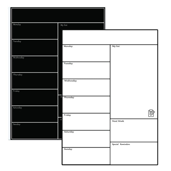 GOOHOCHY  Weekly Schedule Magnetic Dry Erase Boards Planner Fridge Calendar Black