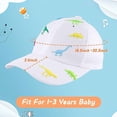 thumbnail image 5 of Boy Baseball Cap for Baby Toddler Girls Summer Cap Sun Protection Dinosaur Kids Trucker Hats for 1-3Years Old, 5 of 6