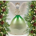 thumbnail image 4 of Angel Figurine - LED Light Up Angel with Real Feather Wings - Christmas Angel Holding a Xmas Tree - 9578, 4 of 7