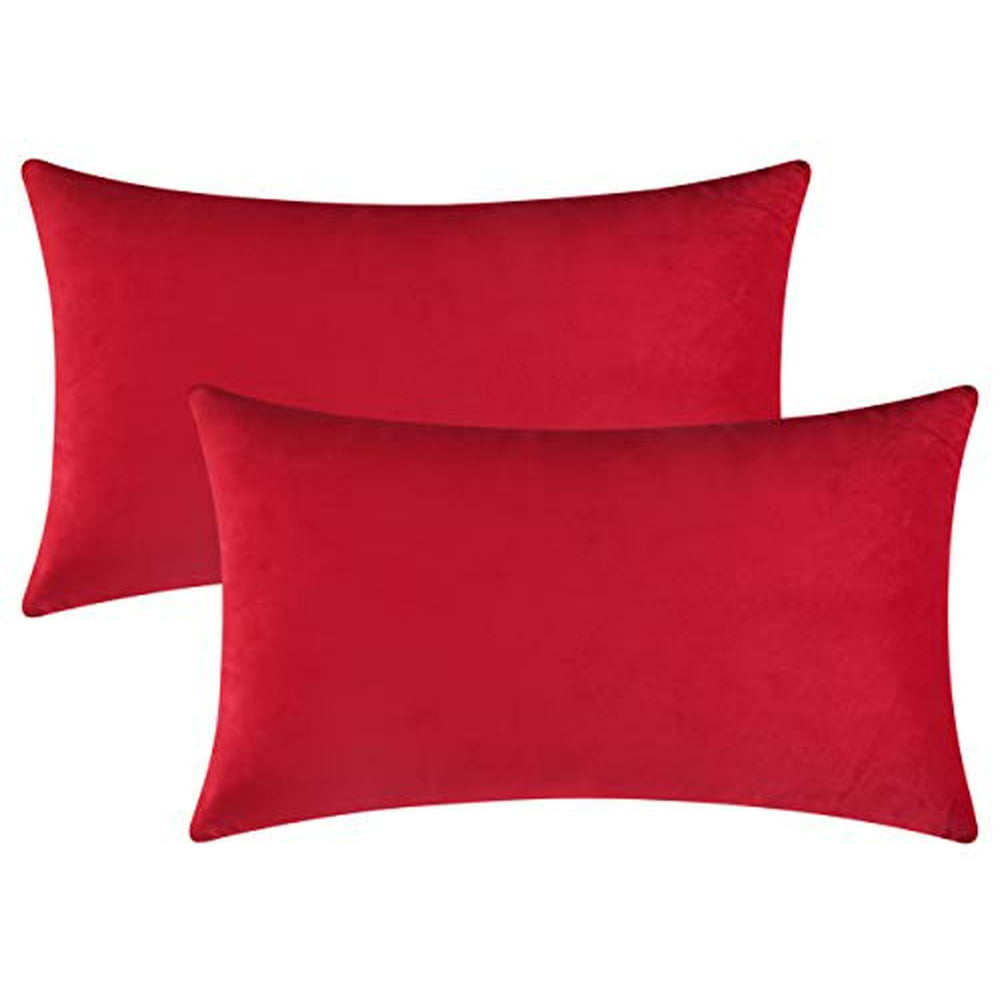 Mixhug Set of 2 Cozy Velvet Rectangle Decorative Throw Pillow Covers