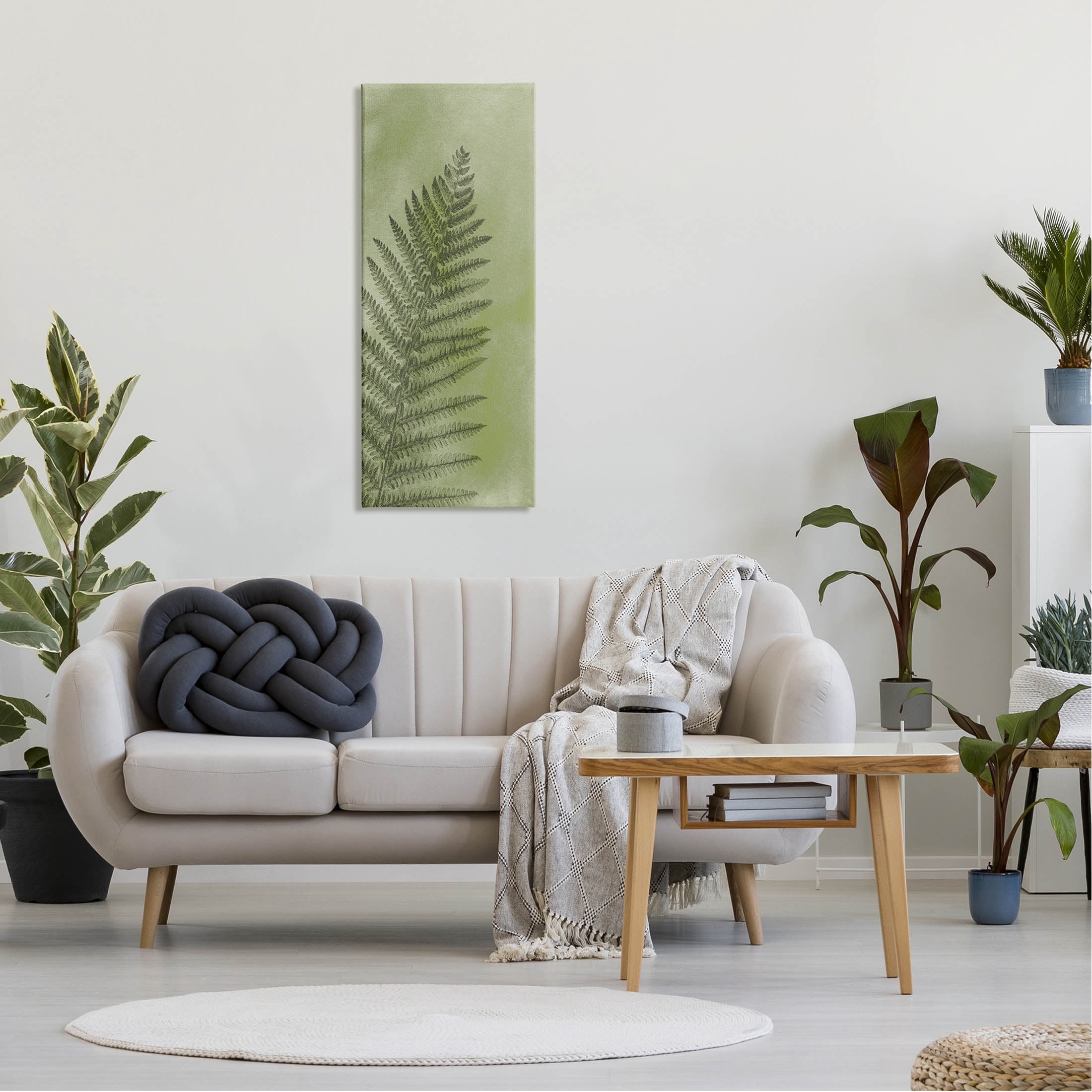 Intricate Fern Sprout Leaf Botanical & Floral Graphic Art Gallery Wrapped Canvas Print Wall Art