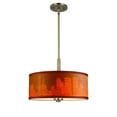 thumbnail image 4 of Woodbridge Lighting Drum 15" 3Lt Wood Pendant in Brass/Veneer Brulee, 4 of 5