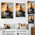 thumbnail image 4 of Designart "Resilient Rig Red Oil Rigs at Work III" Cityscapes Floater Framed Wall Art Living Room, 4 of 7