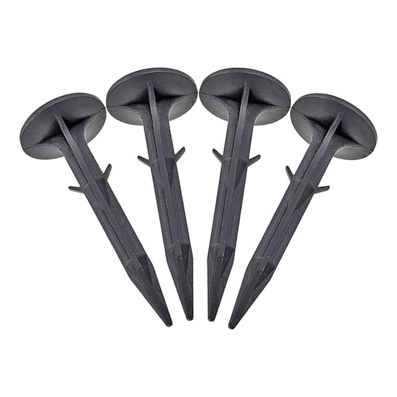 Uxcell Plastic Garden Stakes Screws Landscape Ground Nail 4.3" Length Black 20pcs