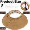 thumbnail image 4 of Sombrero de paja para mujer ala ancha enrollable sombrero de sol para mujer ajustable sombrero de playa para mujer, 4 of 5