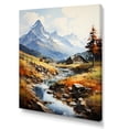 thumbnail image 2 of Designart "Nostalgic Creek Landscape In The Alps" Landscape Mountains Wall Decor, 2 of 7