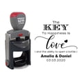thumbnail image 1 of Printtoo Roound Personalized&nbsp;Black Self Inking Opner Favor Stamp Custom The Key To Happiness Is Love Rubber&nbsp;Stamper-45 mm, 1 of 6