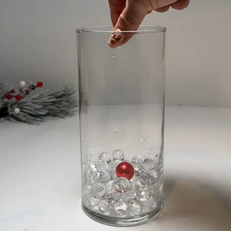 KCYSTA Christmas Vase Fillers, Floating Pearls Water Beads for Vases, Christmas Floating Candles Transparent Water Gel Beads Centerpieces for Christmas, Size