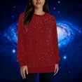 thumbnail image 5 of Horkkom Sparkly Tops for Women, Long Sleeve Pullover Crewneck Sweatshirt Men, Casual Loose Sequin Sweatshirt L, 5 of 7