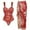 Red A, variant on Enjoytime 3 Piece Swimsuit for Women Floral Print Tie Knot Cutout Halter Bikini Set Modest Bathing Suit with Cover Up Skirt