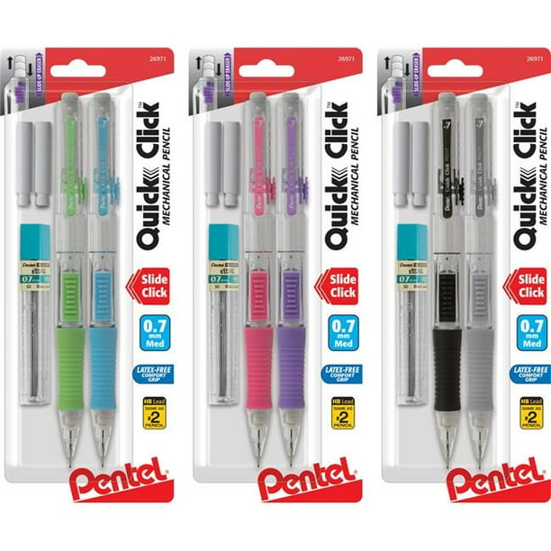 Pentel of America PD217LEBP2 Quick Click Mechanical with Lead & Eraser