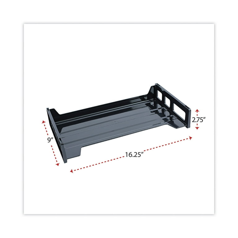 Recycled Plastic Side Load Desk Trays, 2 Sections, Legal Size Files, 16.25 Recycled Plastic Side Load Desk Trays, 2 Sections, Legal Size Files, 16.25